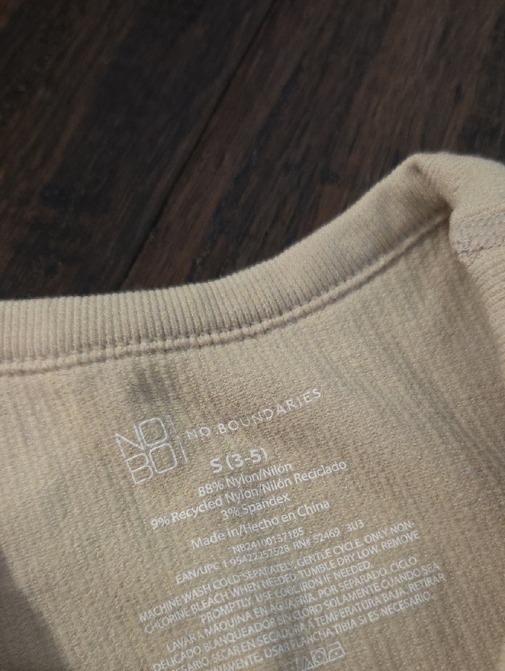 No Boundaries Beige Ribbed Top - Picture 2 of 3